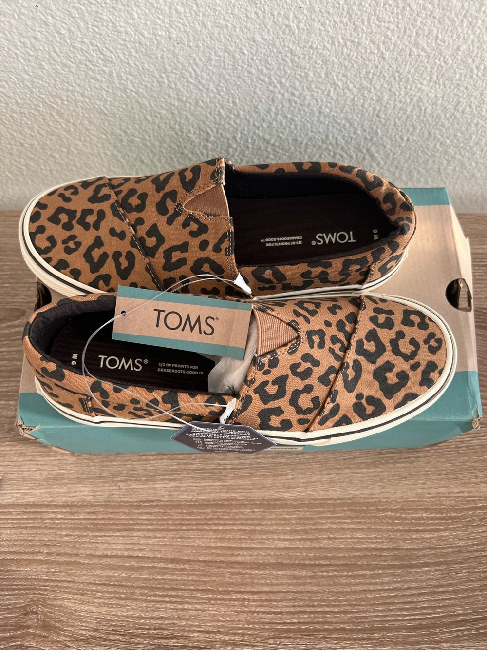 Toms Kids Leopard Print Slip-On Sneakers - Brown & Black - Picture 4 of 4